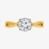 Modern Bride (i / Si2) Womens 1 Ct. T.w. Lab Grown White Diamond Sterling Silver Round Solitaire Engagement Ring In Yellow