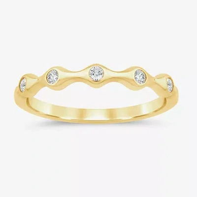 Modern Bride (i / Si2) Womens 1/10 Ct. T.w. Lab Grown White Diamond 10k Gold Wedding Band In Transparent