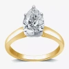 Modern Bride (i / Si2) Womens 2 Ct. Lab-grown White Diamond 14k Gold Pear Solitaire Engagement Ring In Gold