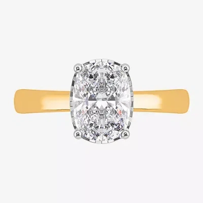 Modern Bride (i / Si2) Womens 2 Ct. Lab Grown White Diamond Cushion Solitaire Engagement Ring In Yellow
