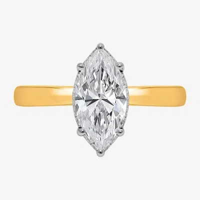 Modern Bride (i / Si2) Womens 2 Ct. Lab Grown White Diamond Marquise Solitaire Engagement Ring In Gold