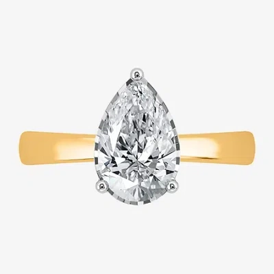 Modern Bride (i / Si2) Womens 2 Ct. Lab Grown White Diamond Pear Solitaire Engagement Ring In Metallic