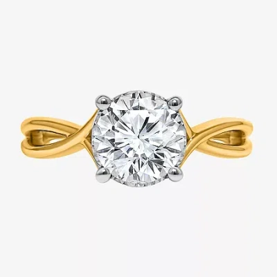 Modern Bride (i / Si2) Womens 2 Ct. T.w. Lab Grown White Diamond Sterling Silver Round Solitaire Engagement Ring In Yellow