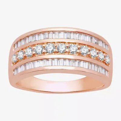 Modern Bride (i-j / I3) Womens 2mm 1 Ct. T.w. Natural White Diamond 10k Gold Anniversary Wedding Band