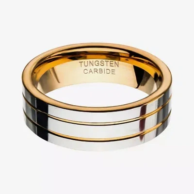 Modern Bride Inox Jewelry Mens 10mm Tungsten Wedding Band In Gold