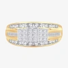 Modern Bride Love Lives Forever 1 Ct.t.w. Natural Diamond Side Stone 3-stone Engagement Ring In 10k Or 14k Gold In Yellow