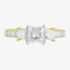 Modern Bride Love Lives Forever (f / Si2) Womens 1 Ct. T.w. Lab Grown White Diamond 10k White Gold Side Stone 3-s In Gold