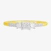 Modern Bride Love Lives Forever (f / Si2) Womens 1/2 Ct. T.w. Lab Grown White Diamond 10k White Gold Side Stone 3 In Yellow