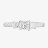 Modern Bride Love Lives Forever (f / Si2) Womens 2 Ct. T.w. Lab Grown White Diamond 10k White Gold Side Stone 3-s In White