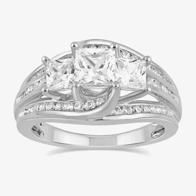 Modern Bride Love Lives Forever (g / I1) Womens 2 Ct. T.w. Lab Grown White Diamond 10k White Gold Side Stone Enga