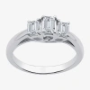 Modern Bride Love Lives Forever (g / Si1-si2) Womens 1 Ct. T.w. Lab Grown White Diamond 10k White Gold 3-stone En In White