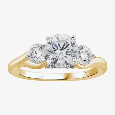 Modern Bride Love Lives Forever (g / Si1-si2) Womens 2 Ct. T.w. Lab Grown White Diamond 10k Gold Round 3-stone En