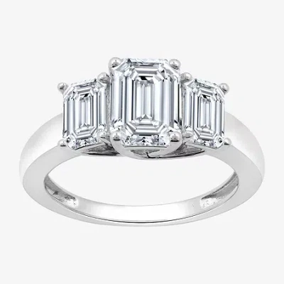 Modern Bride Love Lives Forever (g / Si1-si2) Womens 3 Ct. T.w. Lab Grown White Diamond 14k White Gold 3-stone En