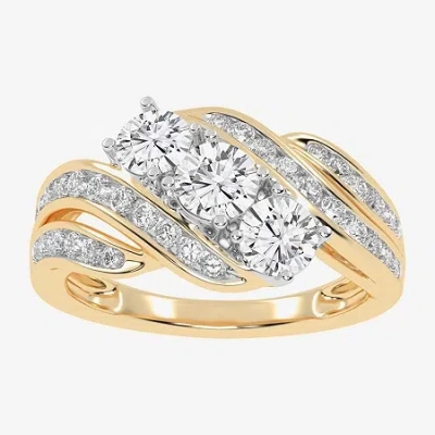 Modern Bride Love Lives Forever (g / Vs2-si1) Womens 1 1/2 Ct. T.w. Lab Grown White Diamond 10k Gold Side Stone 3