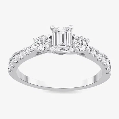 Modern Bride Love Lives Forever (h-i / Si1-si2) Womens 1 Ct. T.w. Lab Grown White Diamond 10k Gold 3-stone Engage In Metallic