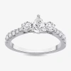Modern Bride Love Lives Forever (h-i / Si1-si2) Womens 1 Ct. T.w. Lab Grown White Diamond 10k Gold Pear 3-stone E In Metallic