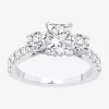 Modern Bride Love Lives Forever (h-i / Si1-si2) Womens 2 Ct. T.w. Lab Grown White Diamond 10k Gold 3-stone Engage In White