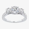 Modern Bride Love Lives Forever (h-i / Si1-si2) Womens 2 Ct. T.w. Lab Grown White Diamond 10k Gold Round 3-stone  In White