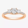 Modern Bride Love Lives Forever (h-i / Si2) Womens 1 1/2 Ct. T.w. Lab Grown White Diamond 10k White Gold Round Si In Pink