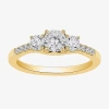 Modern Bride Love Lives Forever (h-i / Si2) Womens 1 1/2 Ct. T.w. Lab Grown White Diamond 10k White Gold Round Si In Yellow