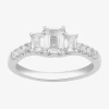 Modern Bride Love Lives Forever (h-i / Si2) Womens 1 1/2 Ct. T.w. Lab Grown White Diamond 10k White Gold Side Sto In Silver