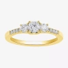 Modern Bride Love Lives Forever (h-i / Si2) Womens 1 Ct. T.w. Lab Grown White Diamond 10k White Gold Round Side S In Gold