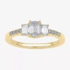Modern Bride Love Lives Forever (h-i / Si2) Womens 1 Ct. T.w. Lab Grown White Diamond 10k White Gold Side Stone 3 In Yellow