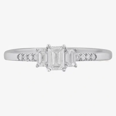 Modern Bride Love Lives Forever (h-i / Si2) Womens 1/2 Ct. T.w. Lab Grown White Diamond 10k White Gold Side Stone In Metallic