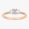 Modern Bride Love Lives Forever (h-i / Si2) Womens 1/2 Ct. T.w. Lab Grown White Diamond 10k White Gold Side Stone In Pink
