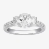 Modern Bride Love Lives Forever (h-i / Si2) Womens 2 Ct. T.w. Lab Grown White Diamond 10k White Gold Oval Side St In White