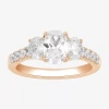 Modern Bride Love Lives Forever (h-i / Si2) Womens 2 Ct. T.w. Lab Grown White Diamond 10k White Gold Oval Side St In Gold