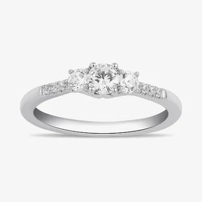 Modern Bride Love Lives Forever (h-i / Si2) Womens 3/4 Ct. T.w. Lab Grown White Diamond 10k White Gold Round Side
