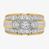Modern Bride Love Lives Forever (i / I1) Womens 2 Ct. T.w. Lab Grown White Diamond 10k Gold Round 3-stone Engagem In Yellow