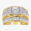 Modern Bride Love Lives Forever (i / I1) Womens 4 Ct. T.w. Lab Grown White Diamond 10k White Gold Round Side Ston In Gold