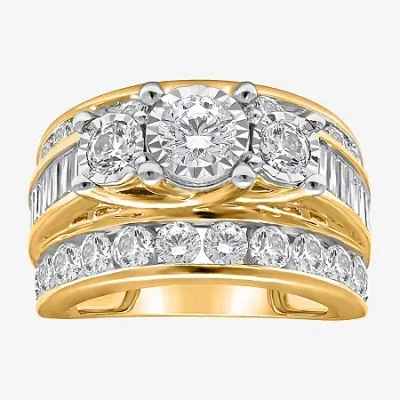 Modern Bride Love Lives Forever (i / I1) Womens 4 Ct. T.w. Lab Grown White Diamond 10k White Gold Round Side Ston