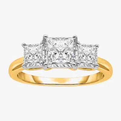 Modern Bride Love Lives Forever (i / Si2) Womens 2 Ct. T.w. Lab Grown White Diamond 3-stone Engagement Ring In Yellow