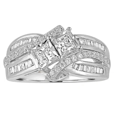 Modern Bride Love Lives Forever Womens 1 Ct. T.w. Natural White Diamond 10k Gold Bypass Engagement Ring