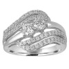 Modern Bride Love Lives Forever Womens 1 Ct. T.w. Natural White Diamond 10k Gold Engagement Ring In White