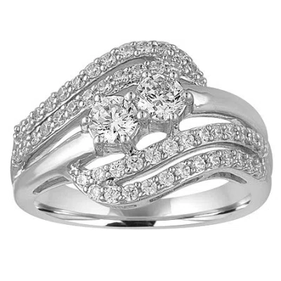 Modern Bride Love Lives Forever Womens 1 Ct. T.w. Natural White Diamond 10k Gold Engagement Ring