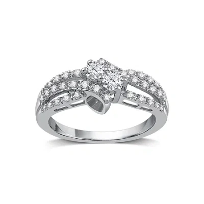 Modern Bride Love Lives Forever Womens 1/2 Ct. T.w. Natural White Diamond 10k Gold Engagement Ring