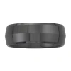 Modern Bride Men's 8mm Domed Band Ceramic In Black