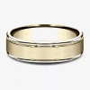 Modern Bride Mens 10k White Gold 6mm Band In Gold