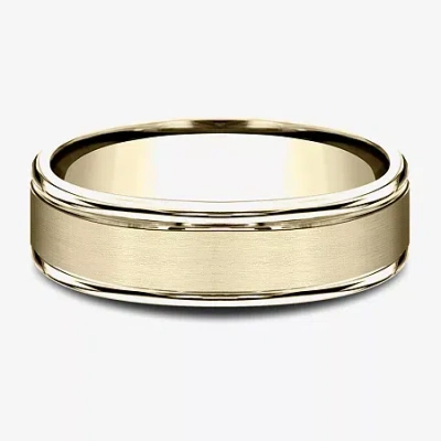 Modern Bride Mens 10k White Gold 6mm Band In Yellow