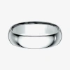 Modern Bride Mens 10k White Gold 6mm Comfort-fit Wedding Band In Silver