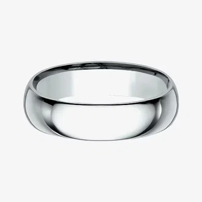 Modern Bride Mens 10k White Gold 6mm Comfort-fit Wedding Band