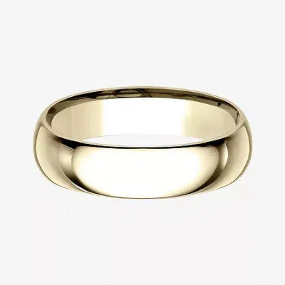 Modern Bride Mens 10k White Gold 6mm Comfort-fit Wedding Band In Yellow