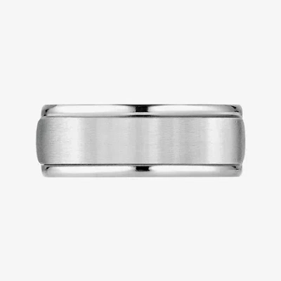 Modern Bride Mens 10k White Gold 8mm Band
