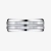 Modern Bride Mens 10k White Gold 8mm Band In Metallic