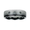 Modern Bride Mens 1/10 Ct.t.w. Natural Diamond Cobalt Wedding Band In Gray
