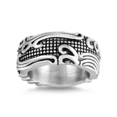 Modern Bride Mens 11m Stainless Steel Wedding Band In Silver